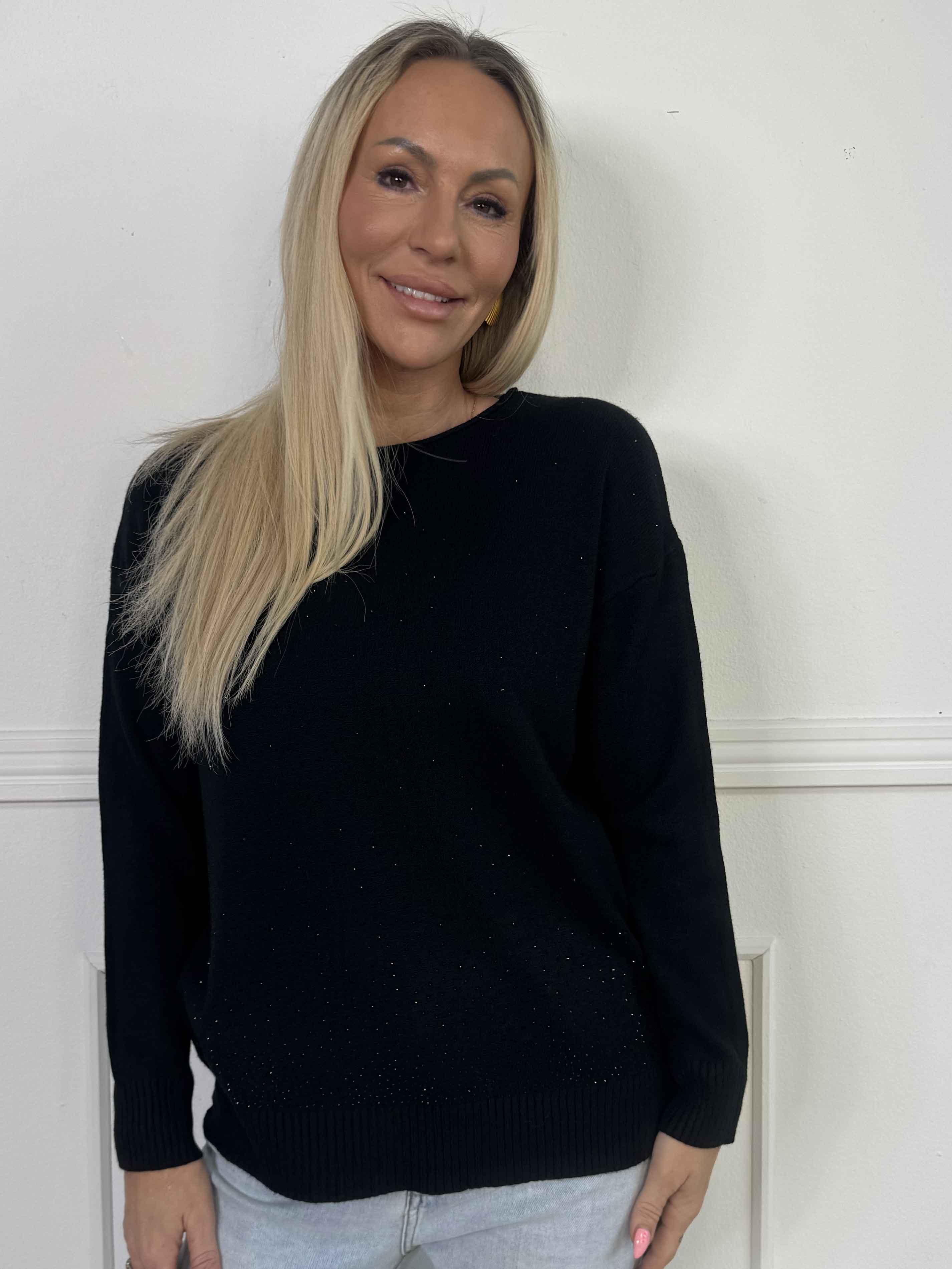 Cajsa - Mega blød strikbluse med fine similisten